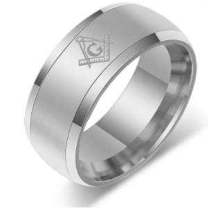 Simple & Elegant Masonic Band Silver Tone