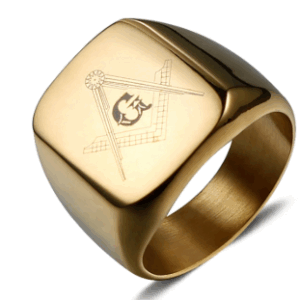 Masonic Ring Gold Tone