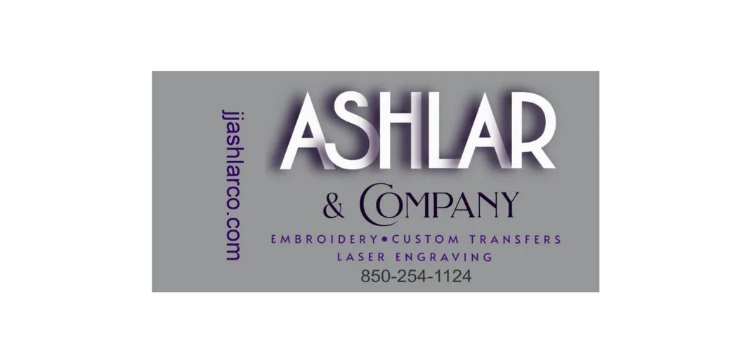 Ashlar & Company Embroidery, Heat Transfers, Laser Engraving Tallahassee, Fl